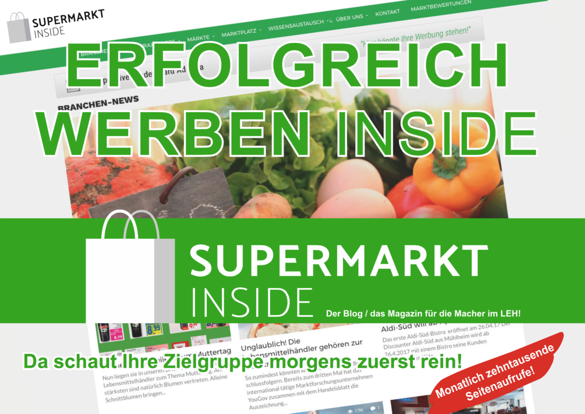 Werbung bei Supermarkt-Inside