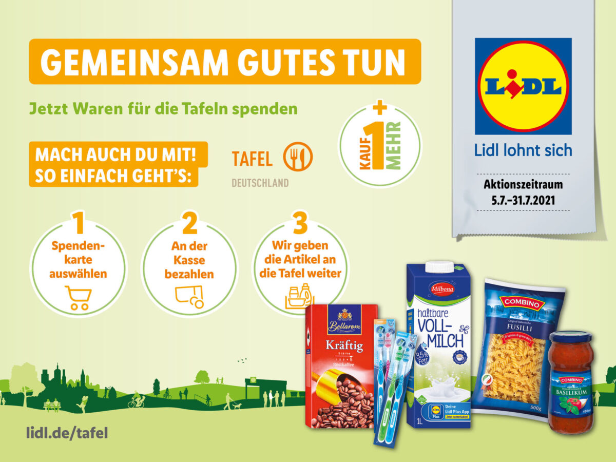 Lidl startet digitale "Kauf1mehr"Aktion für die Tafeln Supermarkt