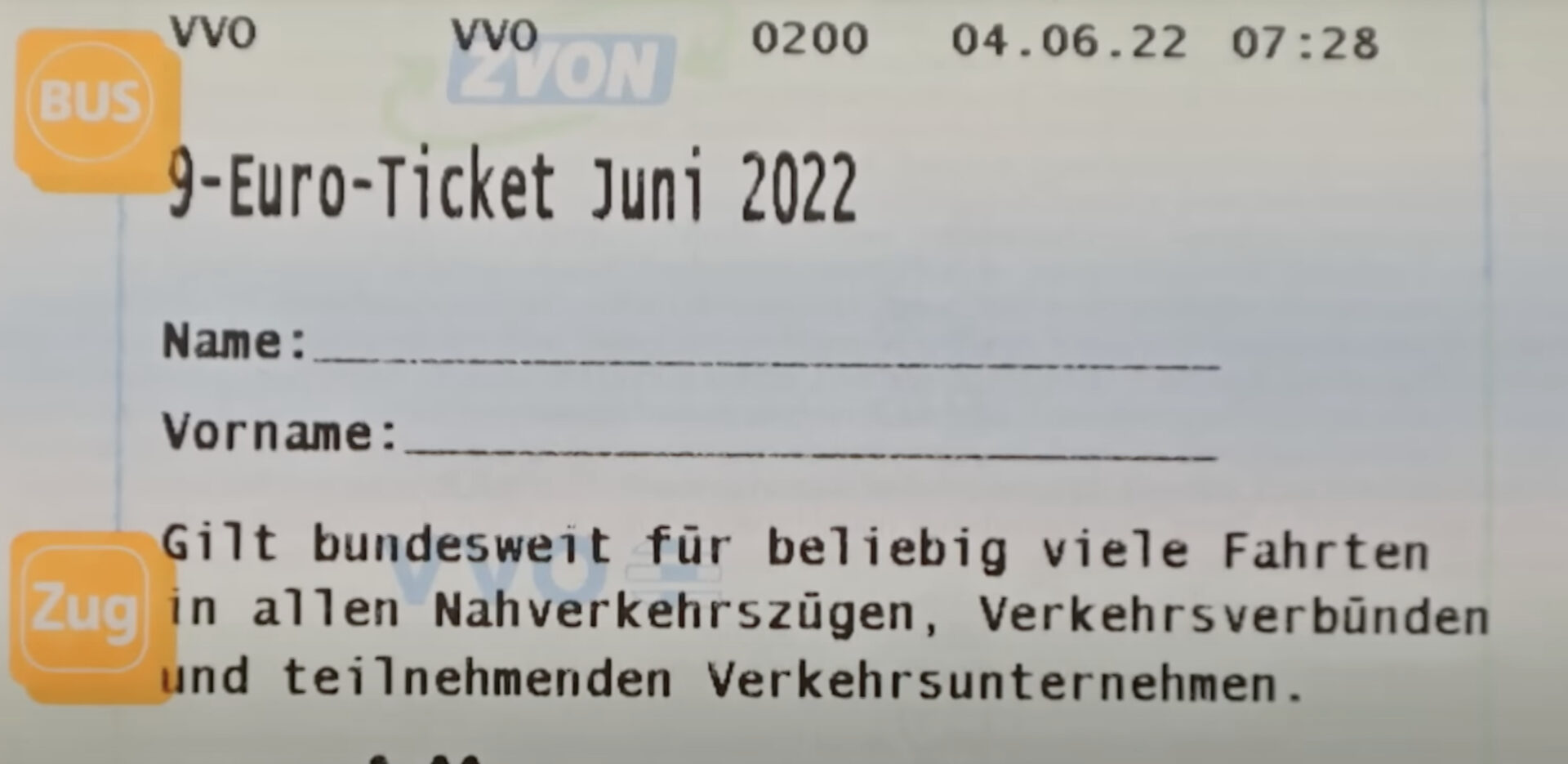 9,-Euro Ticket